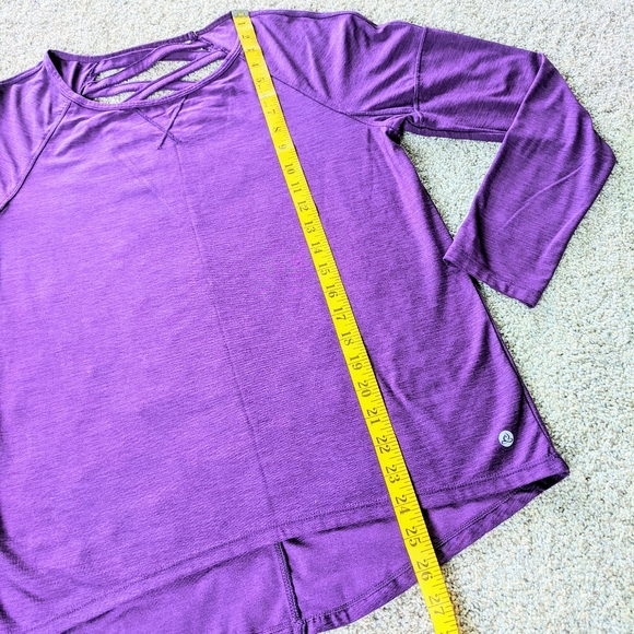 Purple Prana Long Sleeve Workout Top Criss Cross Back - Picture 7 of 7